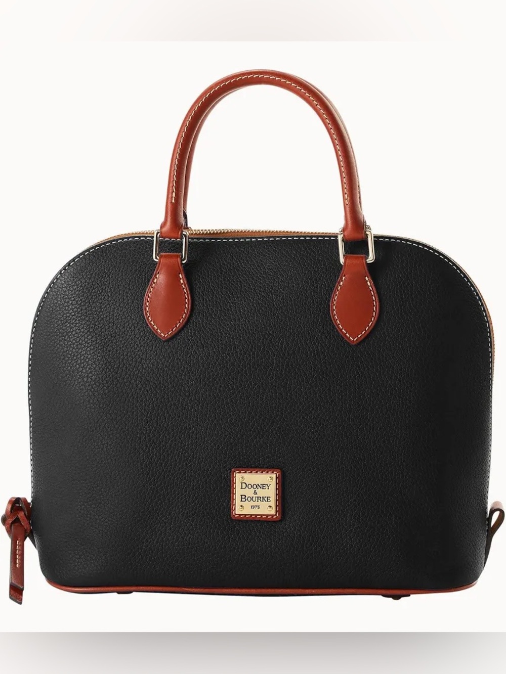 Dooney & Bourke Pebble Grain Leather Zip Satchel Black Crossbody Shoulder Bag